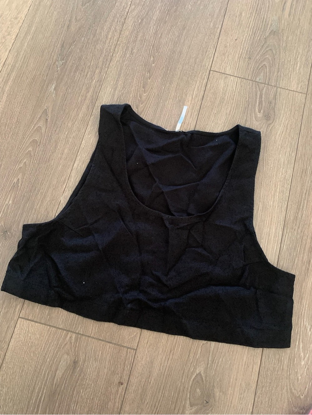 Free People Black Cotton Sleeveless Scoop Neck Cropped Bralette Size XS NWOT